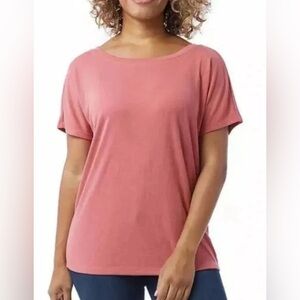 32 Degrees Pink Ribbed short Sleeve Relaxed shirt. New with tags. Size XL